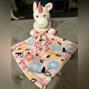 Pink Unicorn Little Beginnings Plush Lovey Security Blanket Baby Girl